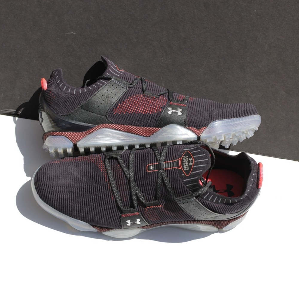 Under Armour HOVR Tour Black Red Spikeless Golf Shoes Men’s Size 11
